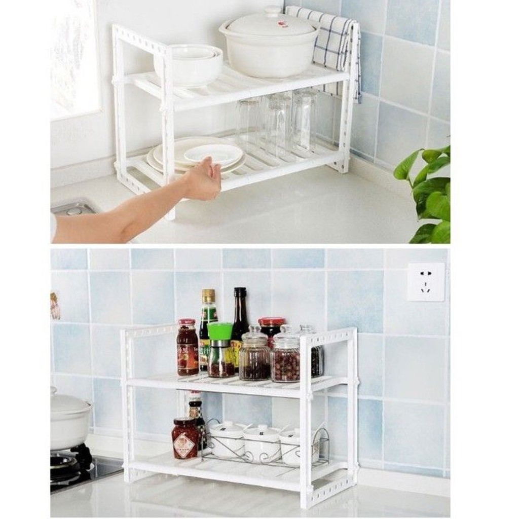 Adjustable Kitchen Rack Rak Dapur Boleh Laras Rak Bawah Sinki Under Sink Rack